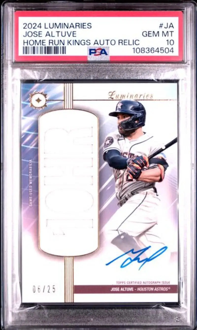 Graded Jose Altuve baseball card PSA 10 GEM MINT from 2024 Topps Luminaries collection