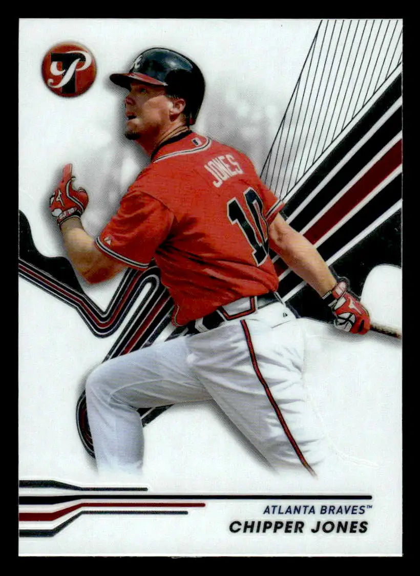 Baseball trading card of Chipper Jones from Topps Pristine Atlanta Braves 2024 series