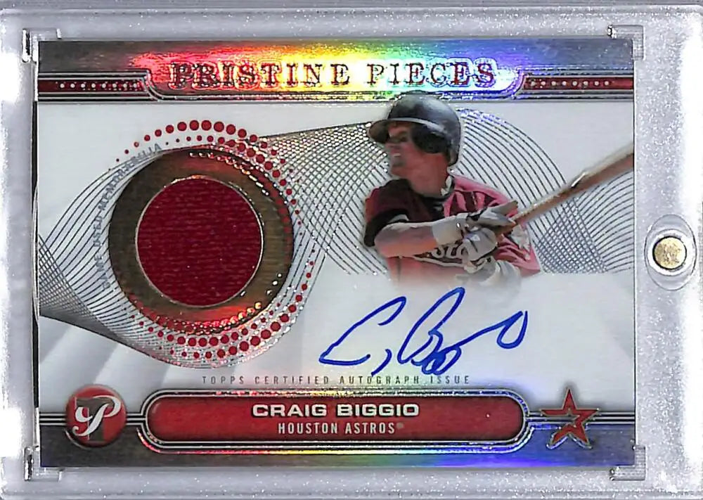 Craig Biggio autographed baseball card from 2024 Topps Pristine Pieces for Houston Astros fans