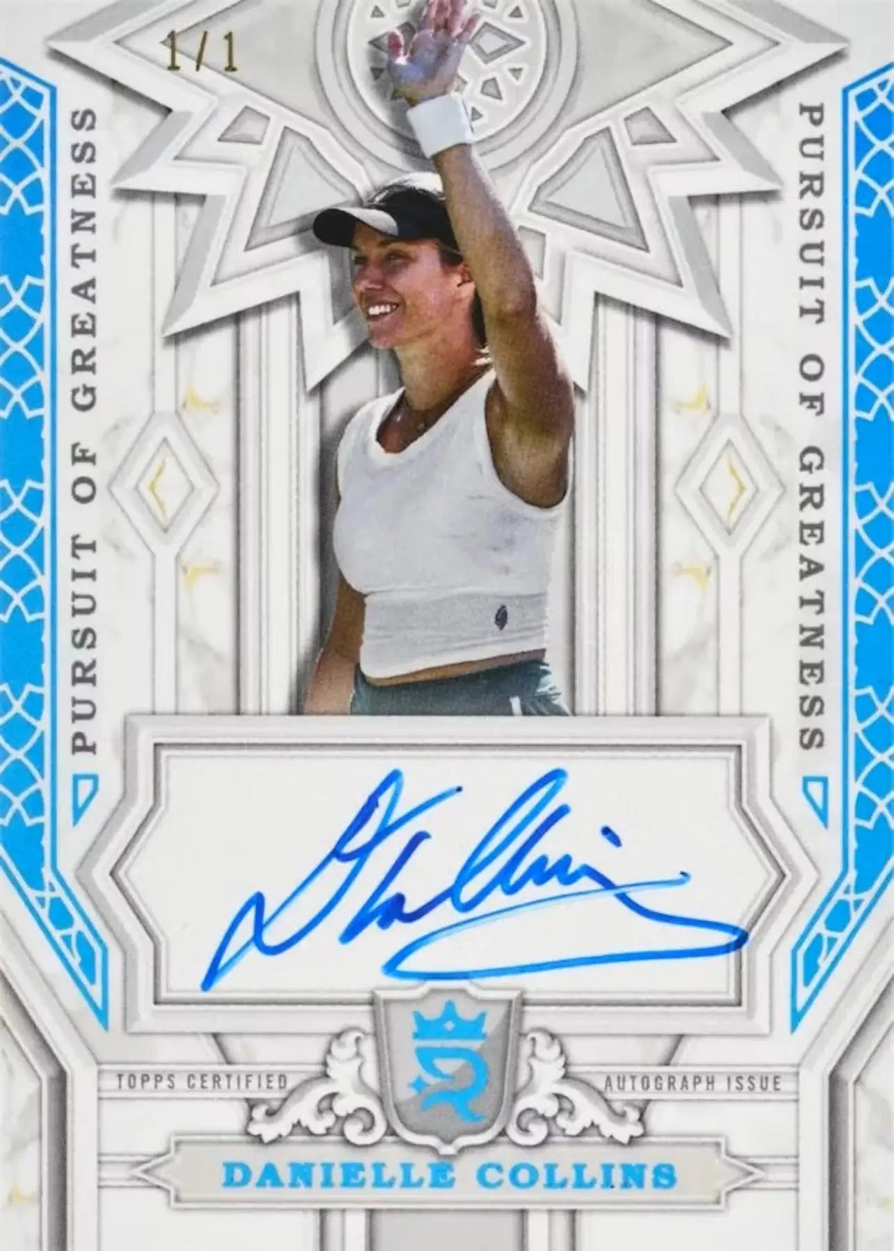 Danielle Collins autographed trading card from 2024 Topps Royalty Collection Tennis box