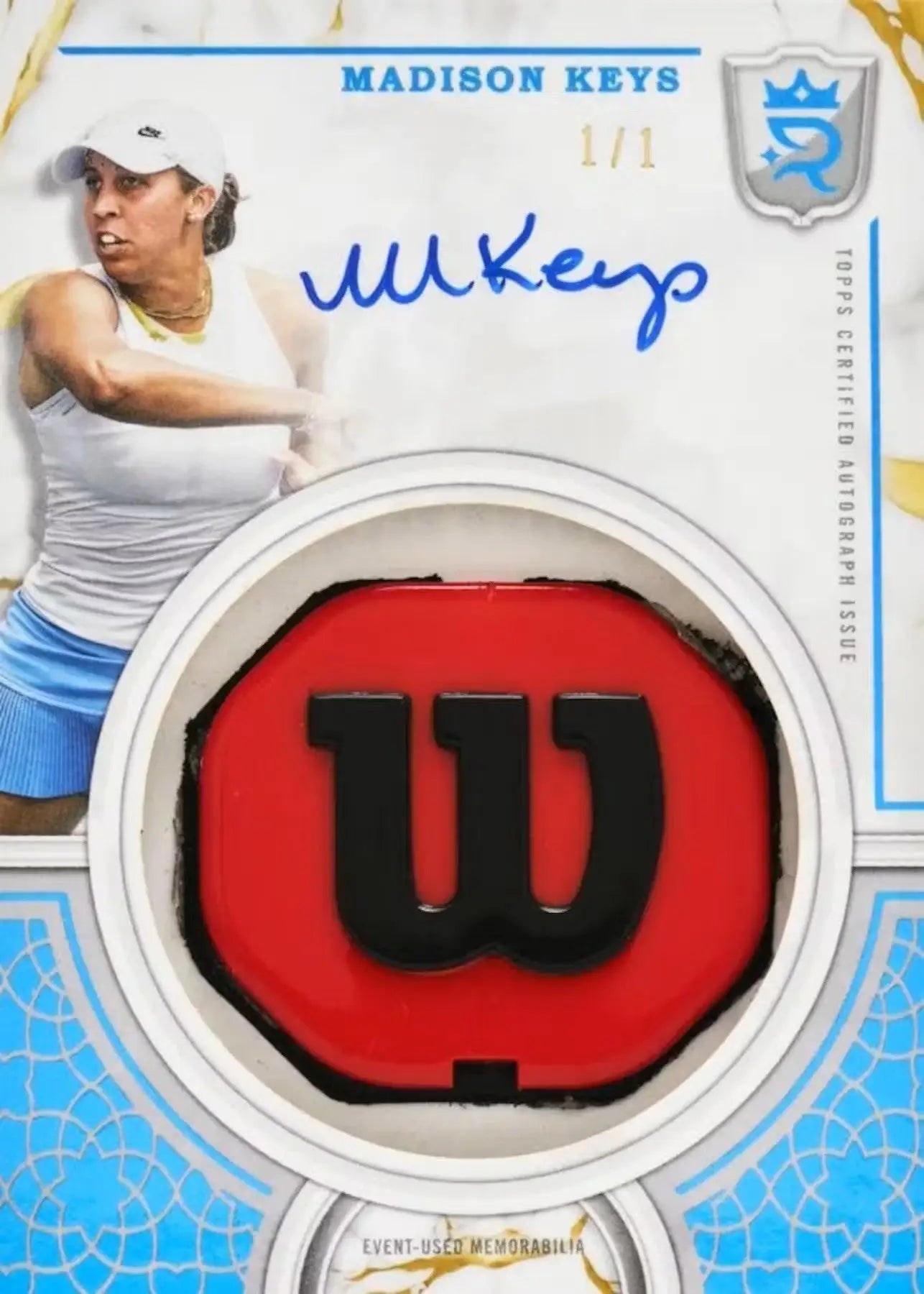 Madison Keys autographed tennis card from 2024 Topps Royalty Collection Tennis Hobby Box