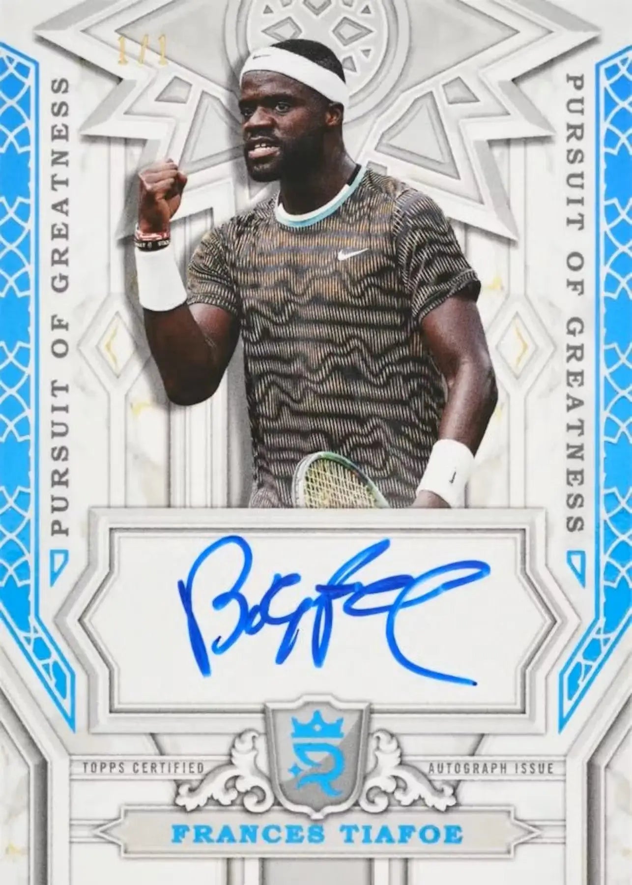 Frances Tiafoe autographed trading card from 2024 Topps Royalty Collection Tennis