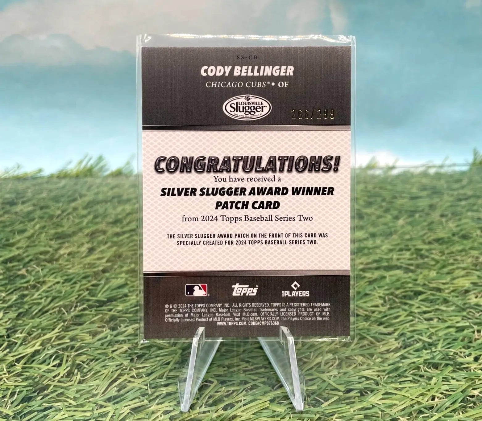 Cody Bellinger Silver Slugger patch card from 2024 Topps Series 2 Cubs /299