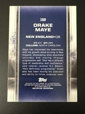 2024 Topps Signature Class Bronze SP Rookie - Drake Maye - RC - Patriots