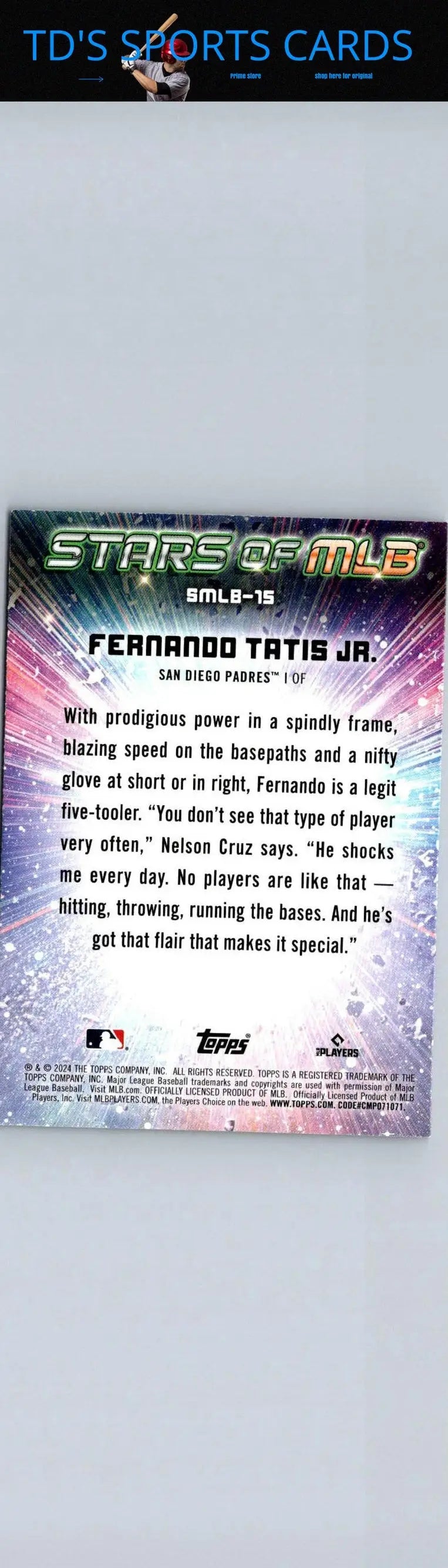 2024 Topps Fernando Tatis Jr Stars of MLB baseball card featuring Fernando Tatis