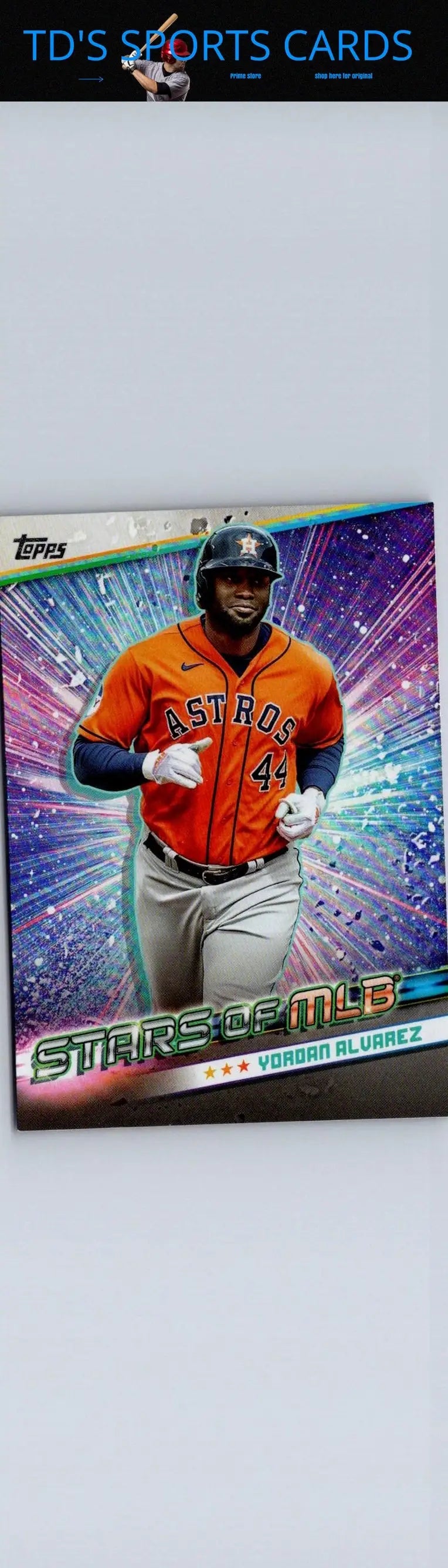 Yordan Alvarez baseball card from 2024 Topps Stars of MLB series featuring Yordan Alvarez Stars