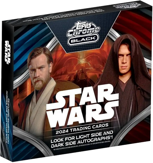 Star Wars trading card box from 2024 Topps Star Wars Chrome Black Hobby Box