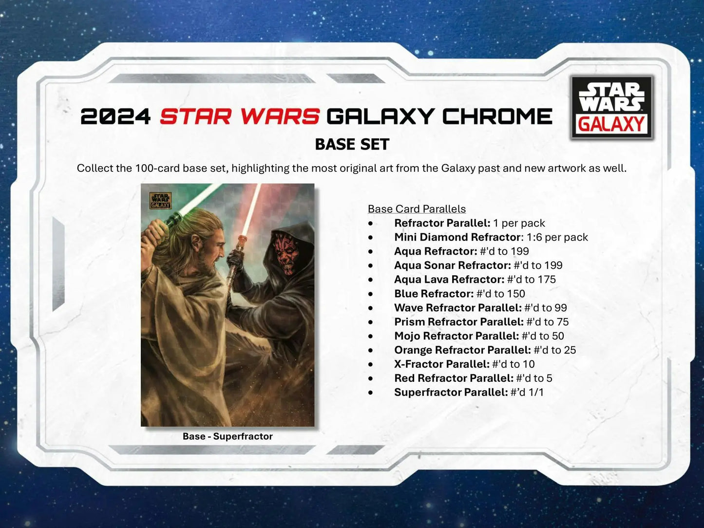 Star Wars Galaxy Chrome trading card featuring refractor parallel and original art