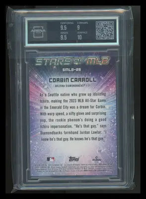 Graded Corbin Carroll MLB card from Topps Stars of MLB series displayed in Baseball Arena Club