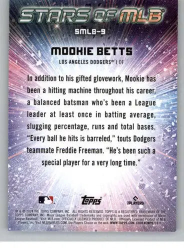 Original gloss 2024 Topps Stars Mookie Betts baseball card Dodgers ID 71083