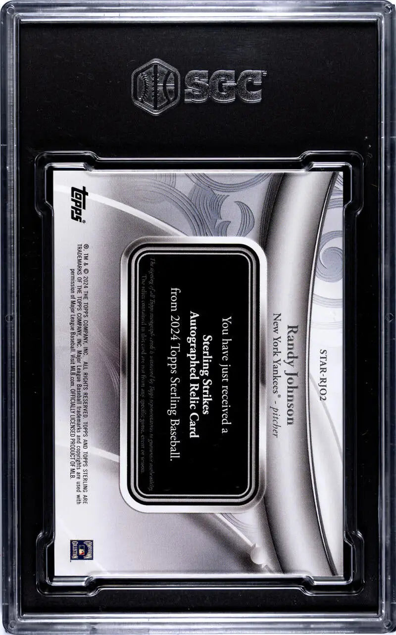 Graded Randy Johnson 2024 Topps Sterling Strikes Blue Baseball Card SGC 8.5 NM/MT+