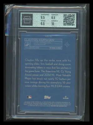 Graded Topps Superstar Blueprint Clayton Kershaw baseball card 2024 Arena Club