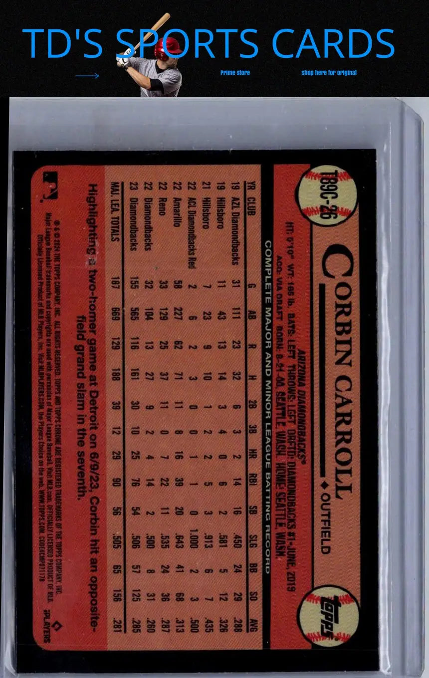 Corbin Carroll baseball card 35th Anniversary Chrome 2024 Topps #T89C-26