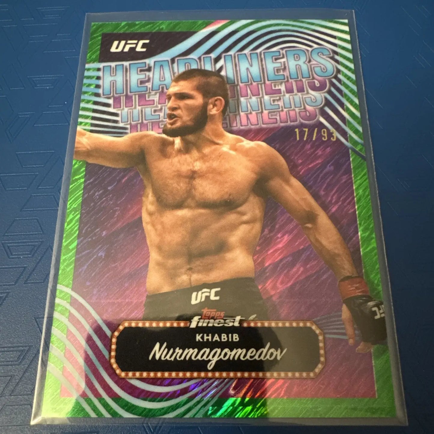 Limited edition 2024 Topps UFC Khabib Nurmagomedov Headliners Green Parallel card