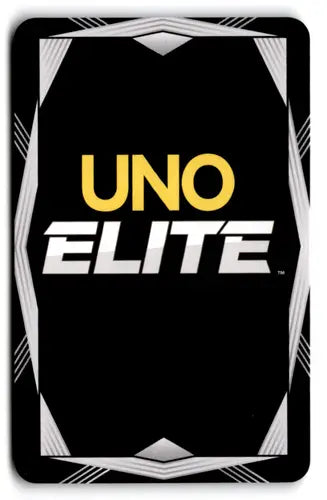 Black UNO Elite playing card with gold and white lettering from the original gloss elite core edition