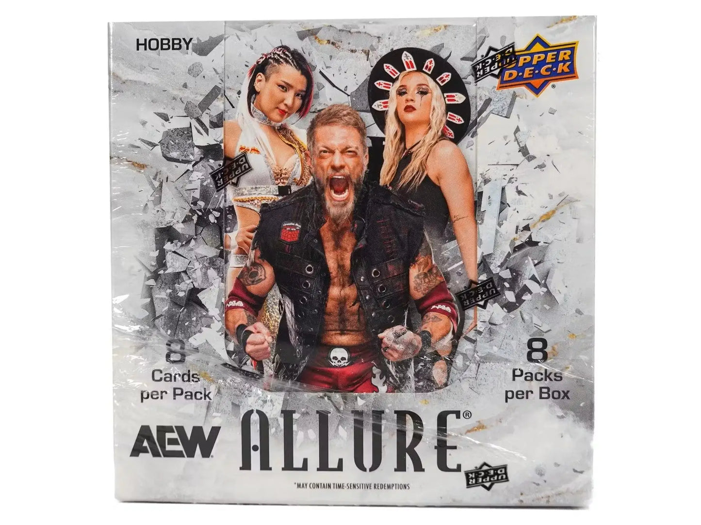 Sealed box of AEW Allure wrestling trading cards from Upper Deck AEW collection