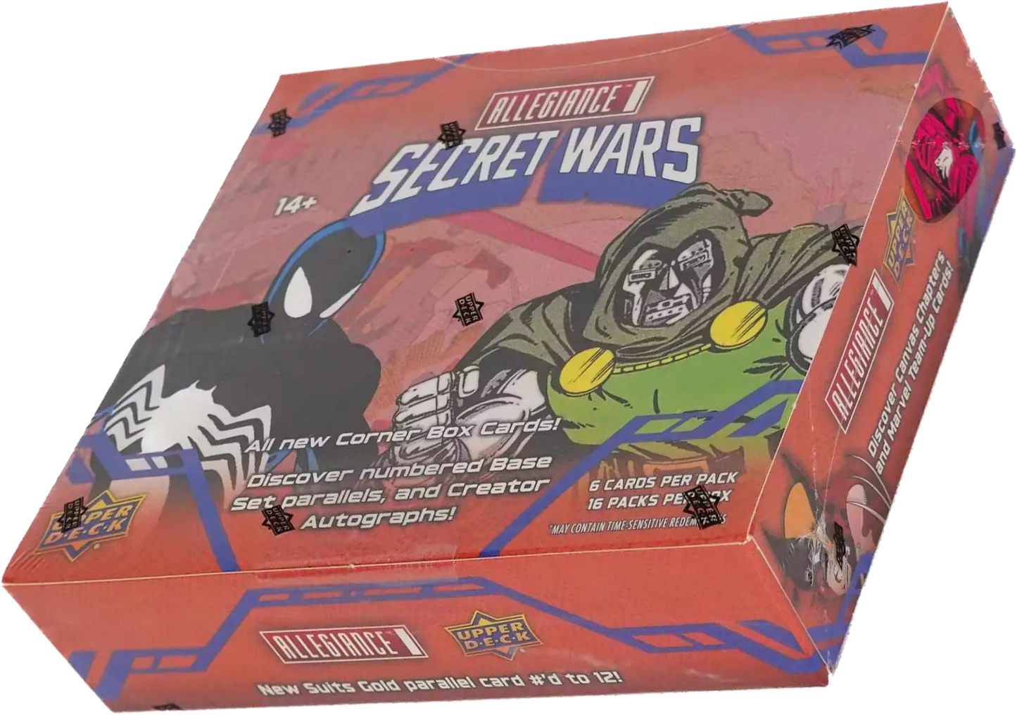 Marvel Allegiance Secret Wars trading card box from 2024 Upper Deck Marvel Allegiance