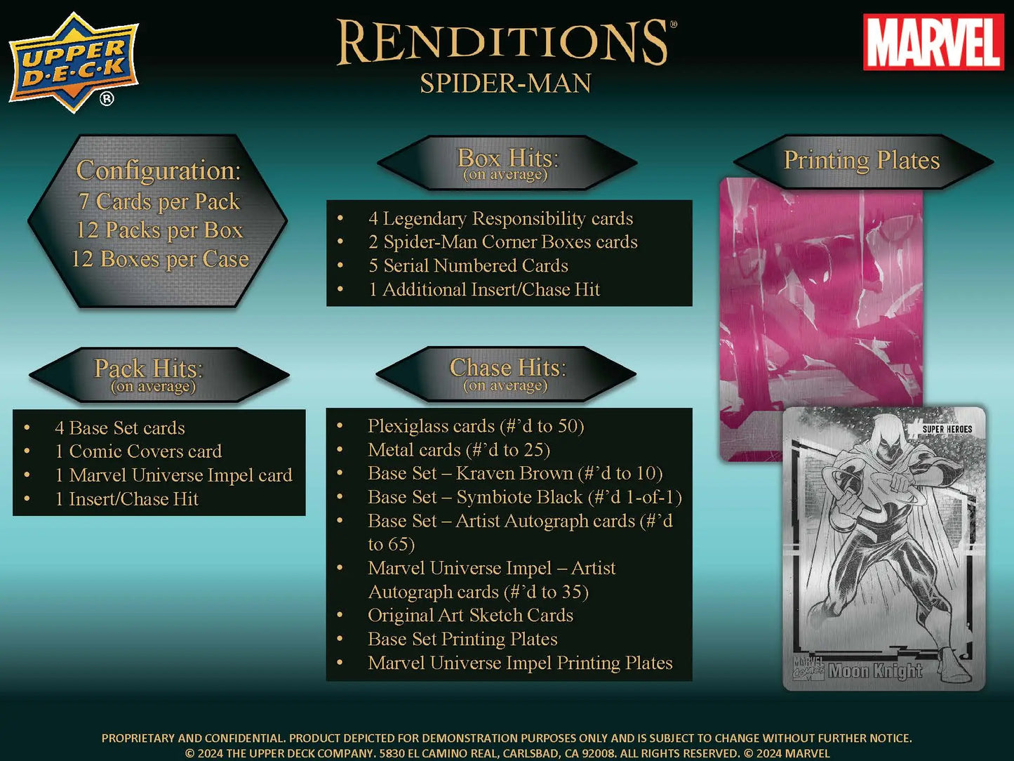 Marvel Renditions Spider-Man trading card set details in 2024 Upper Deck Hobby Box