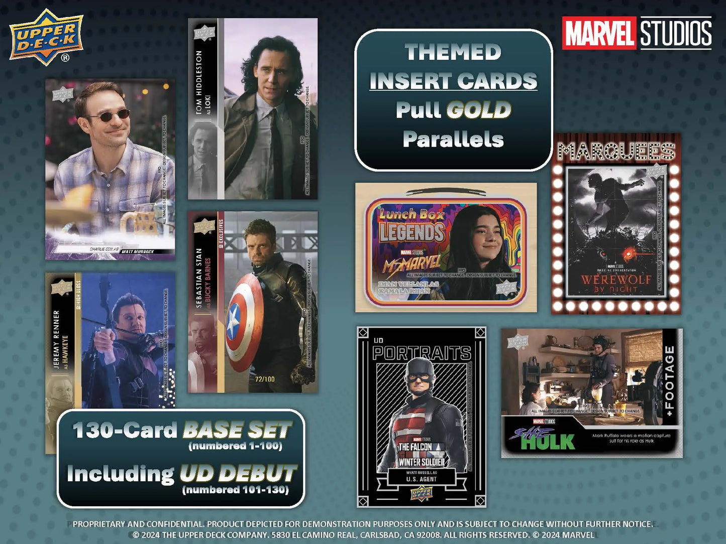 Marvel trading cards from 2024 Upper Deck Marvel Studios Series 1 Disney+ Hobby Box