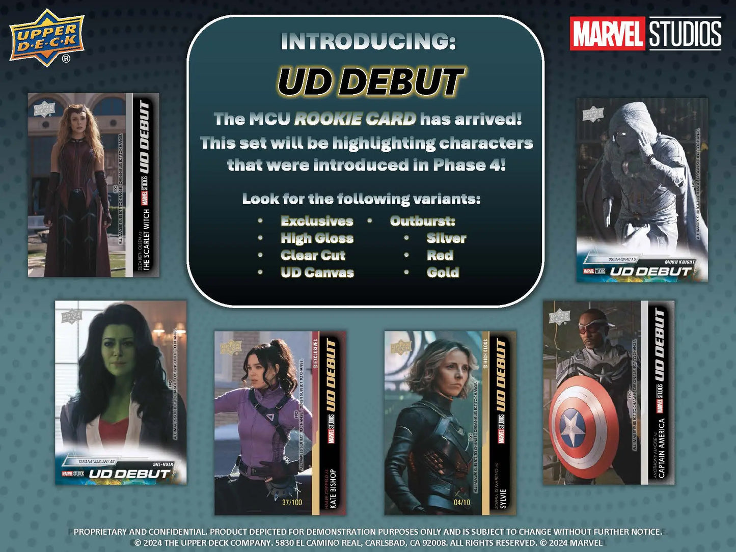 Marvel Studios Series trading cards from 2024 Upper Deck Marvel Studios Series 1 Disney+ Hobby Box