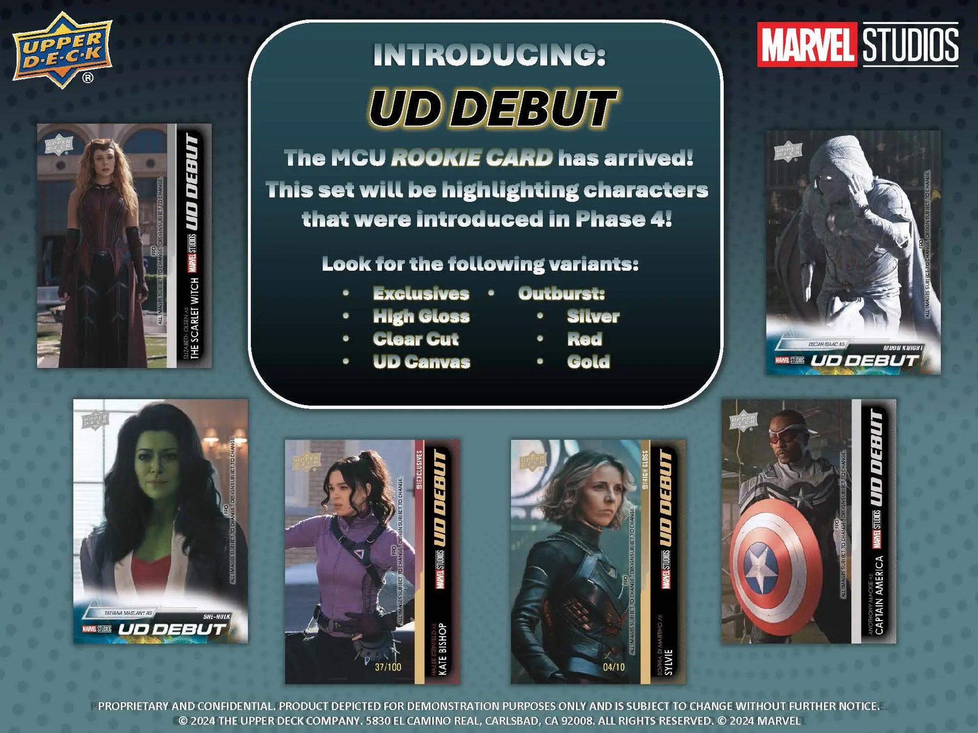Marvel Studios Series trading cards from 2024 Upper Deck Marvel Studios Series 1 Disney+ Hobby Box