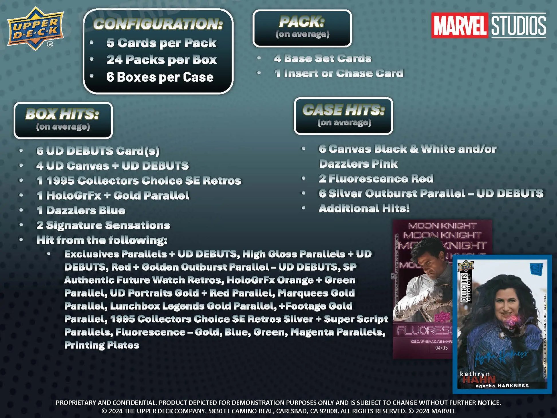 Marvel Studios Series 2024 Upper Deck Marvel trading card product details