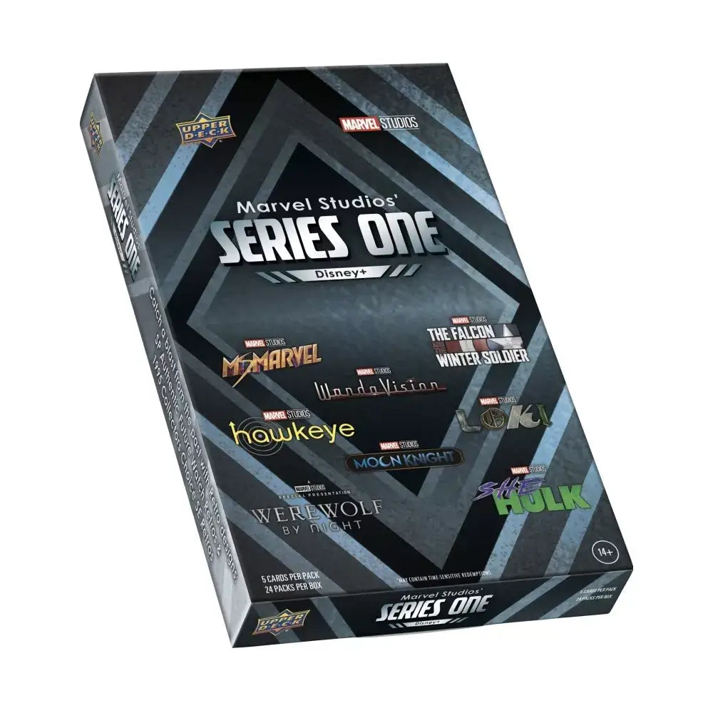 Marvel Studios Series One trading card box from 2024 Upper Deck Marvel Studios collection