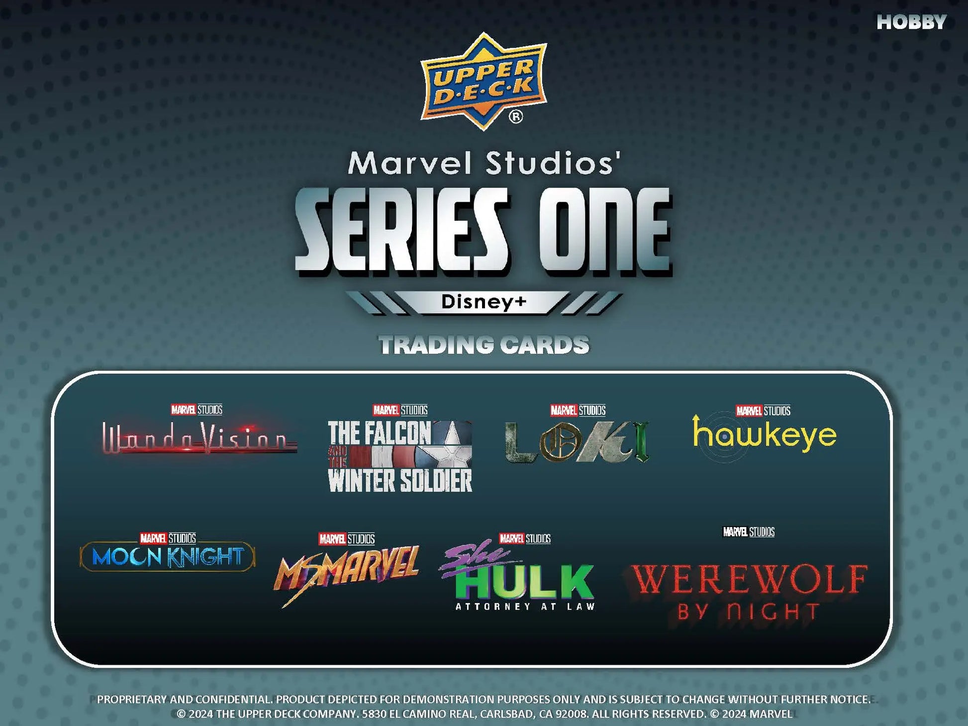 Marvel Studios Series One trading cards from the 2024 Upper Deck Marvel Studios series collection