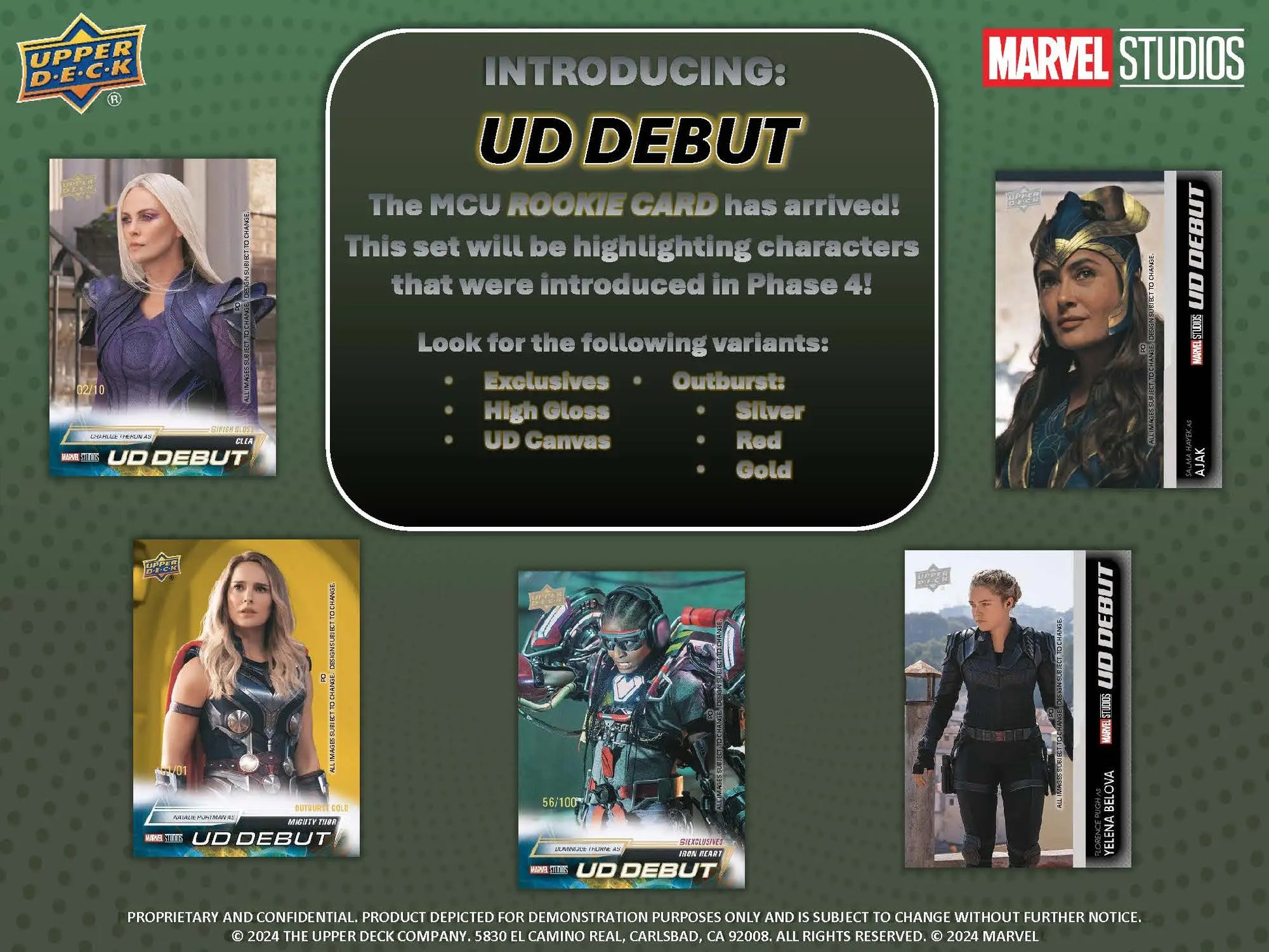 Marvel UD Debut trading cards from 2024 Upper Deck Marvel Studios Series 2 Hobby Box