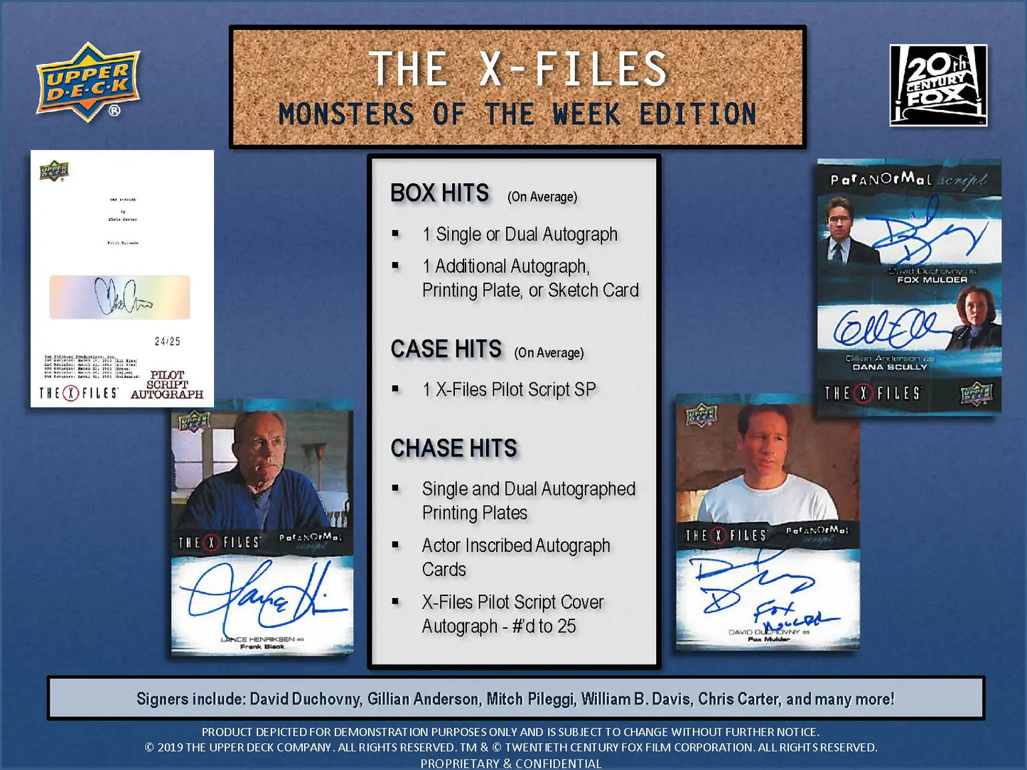 X-Files Monsters of the Week Edition trading card box advertisement image