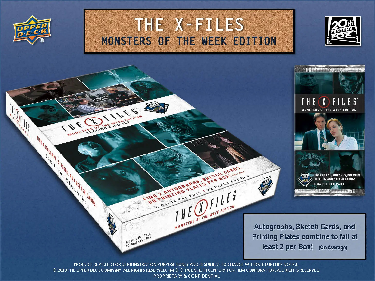 X-Files Monsters of the Week Edition card box and pack for trading cards