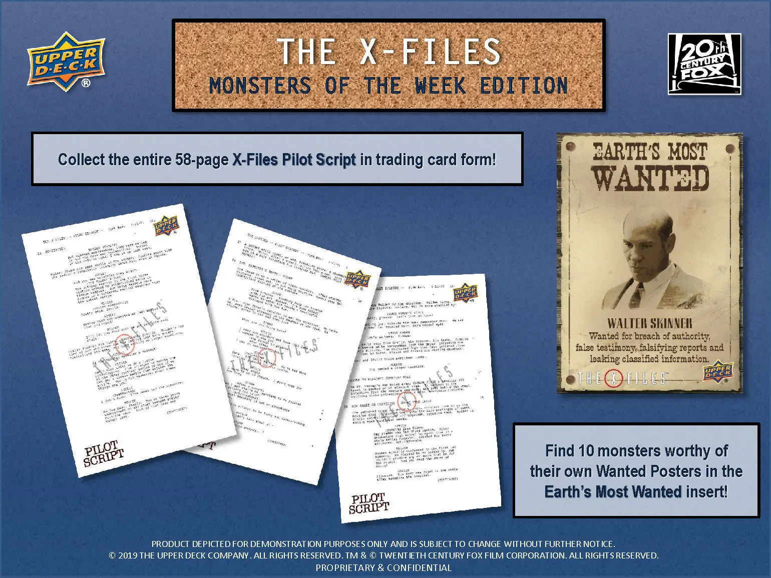 X-Files Monsters advertisement for 2024 Upper Deck Week Edition trading cards box