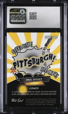Graded Wild Card Alumination baseball trading card featuring Paul Skenes from 2024 Comix series