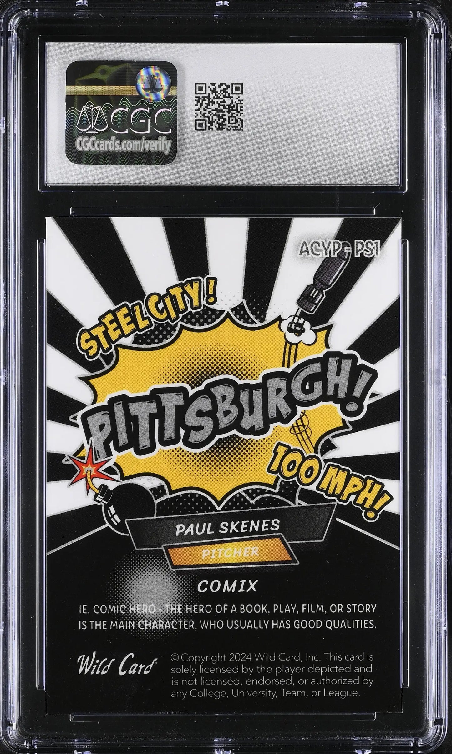 Graded Paul Skenes baseball card from Wild Card Alumination Comix Skenes edition