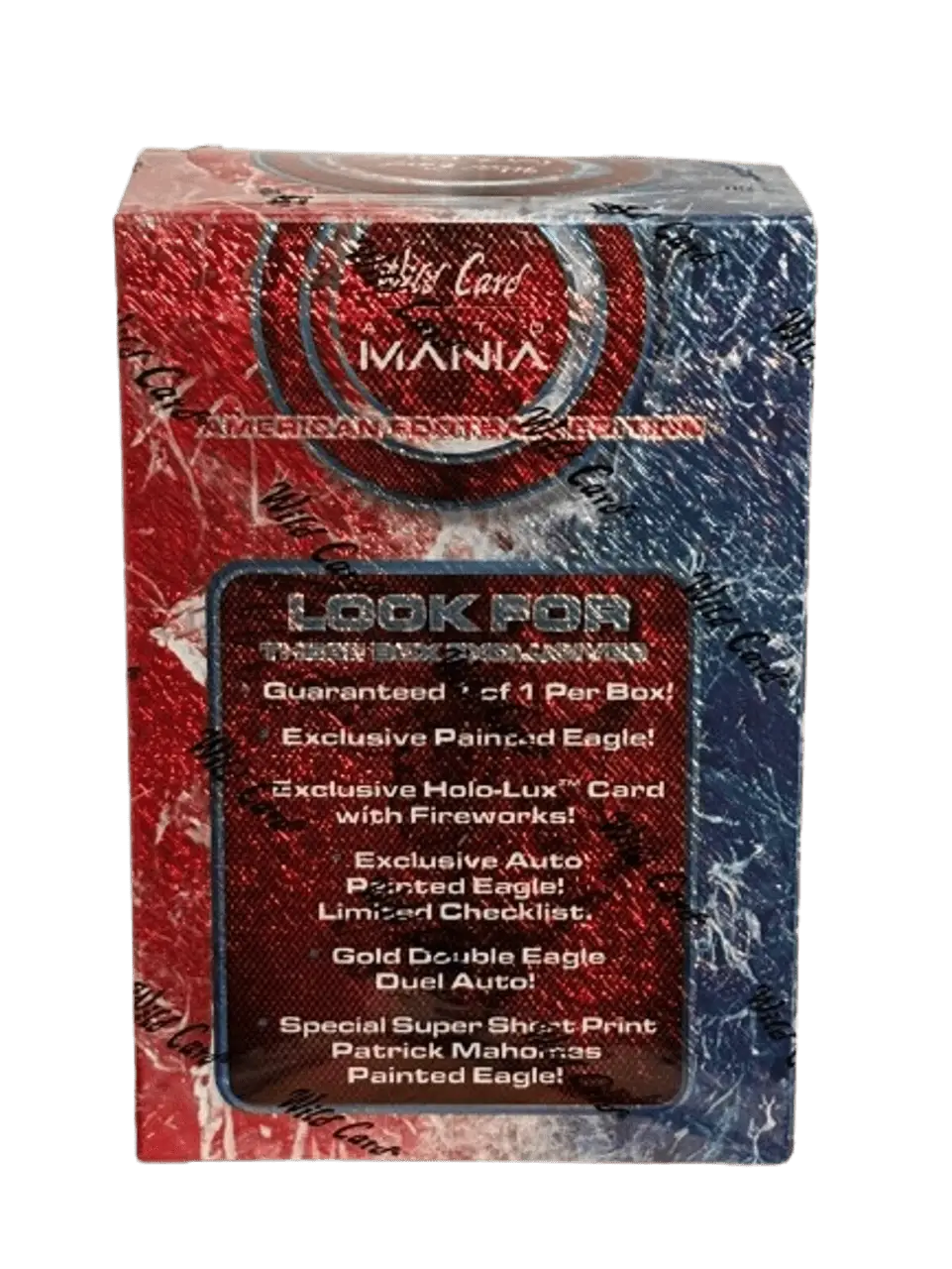 Sealed Mania American Comicard Edition box with painted eagle cards and wild card auto