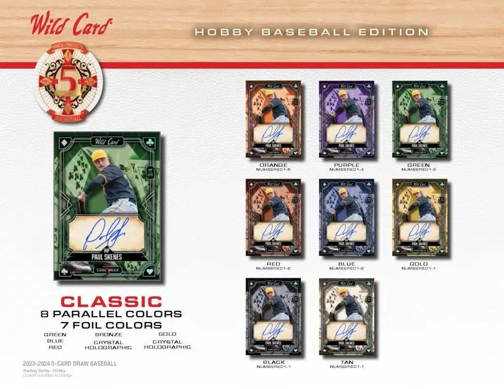 Baseball hobby box featuring Ethan Holliday Wild Card Five Baseball card collection