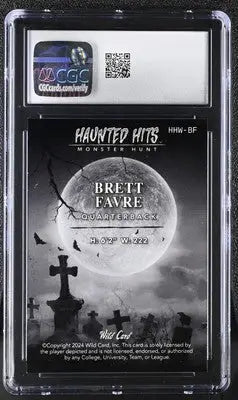 Graded Brett Favre trading card from Haunted Hits series in 2024 Wild Card Haunted Hits collection