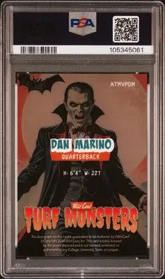 Graded Wild Card Haunted Dan Marino Turf Monsters Card PSA 8 1/1 Crys Silver