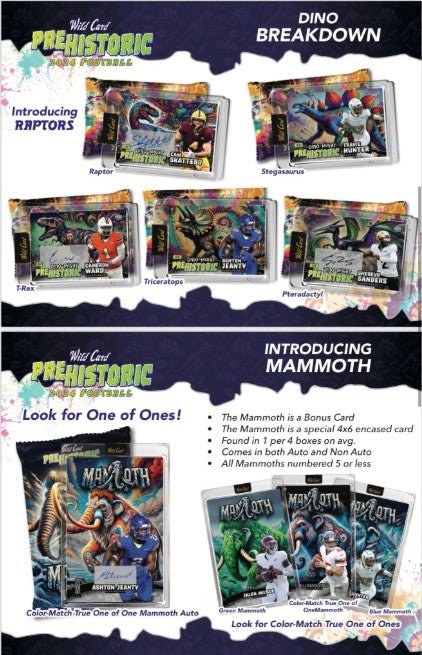 2024 Wild Card Pre-Historic Football Hobby Jumbo Box