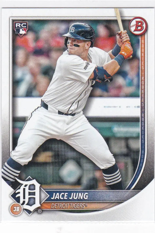 Jace Jung RC baseball card from 2025 Bowman #59 showcasing Detroit Tigers player