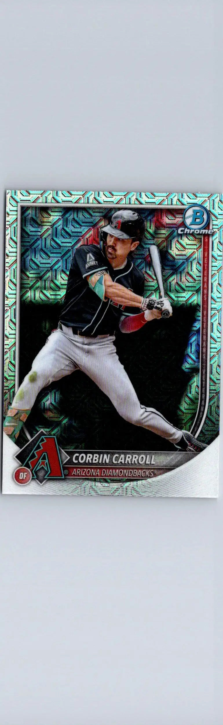 Corbin Carroll baseball card 2025 Bowman Chrome Mojo Refractor featuring Corbin Carroll Chrome