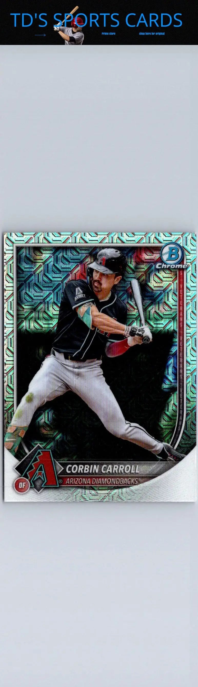 Corbin Carroll Chrome Mojo refractor baseball card from 2025 Bowman #96