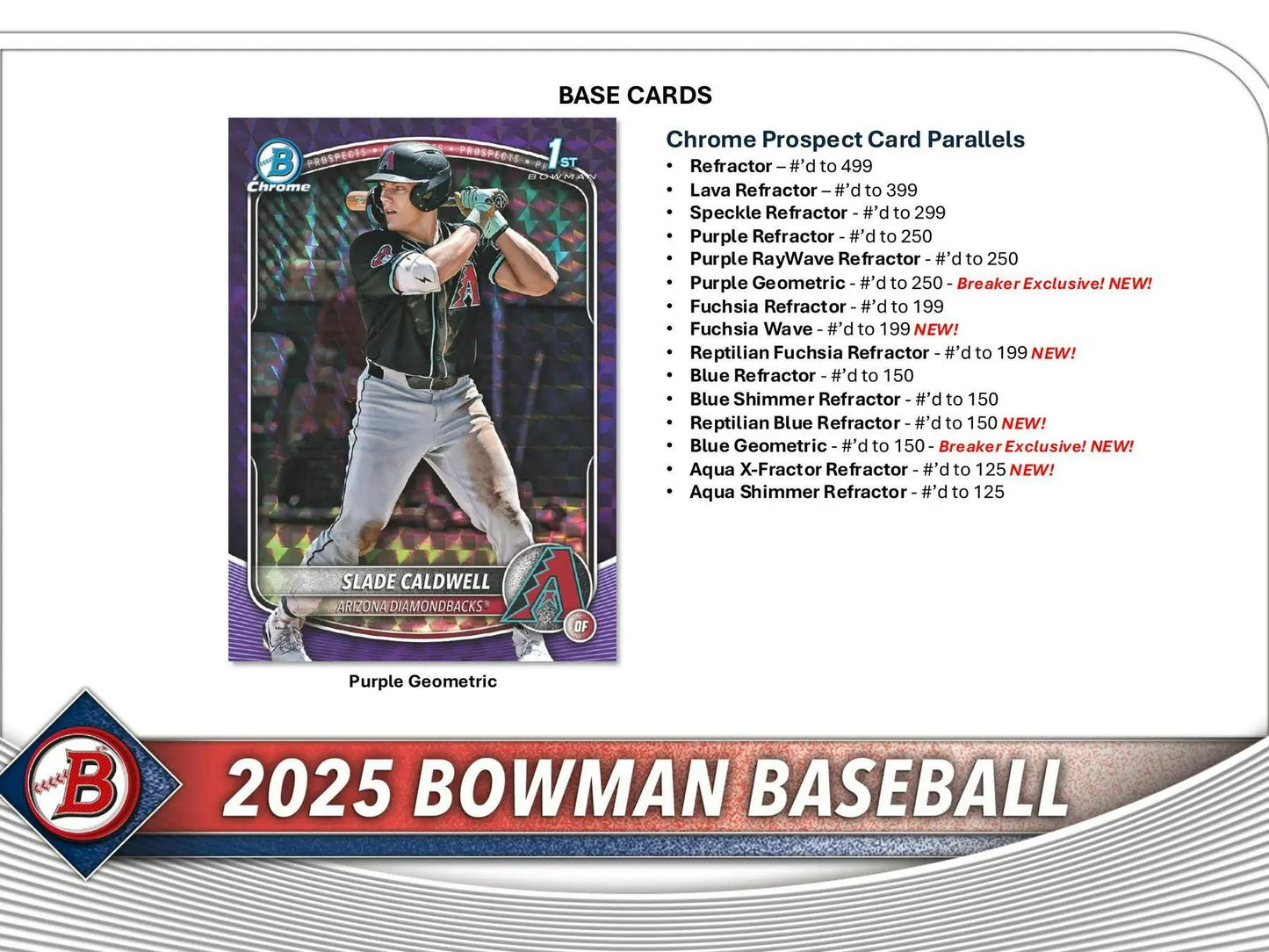 2025 Bowman Baseball Card with Red Refractor from Breaker Exclusive Gold Refractor Set