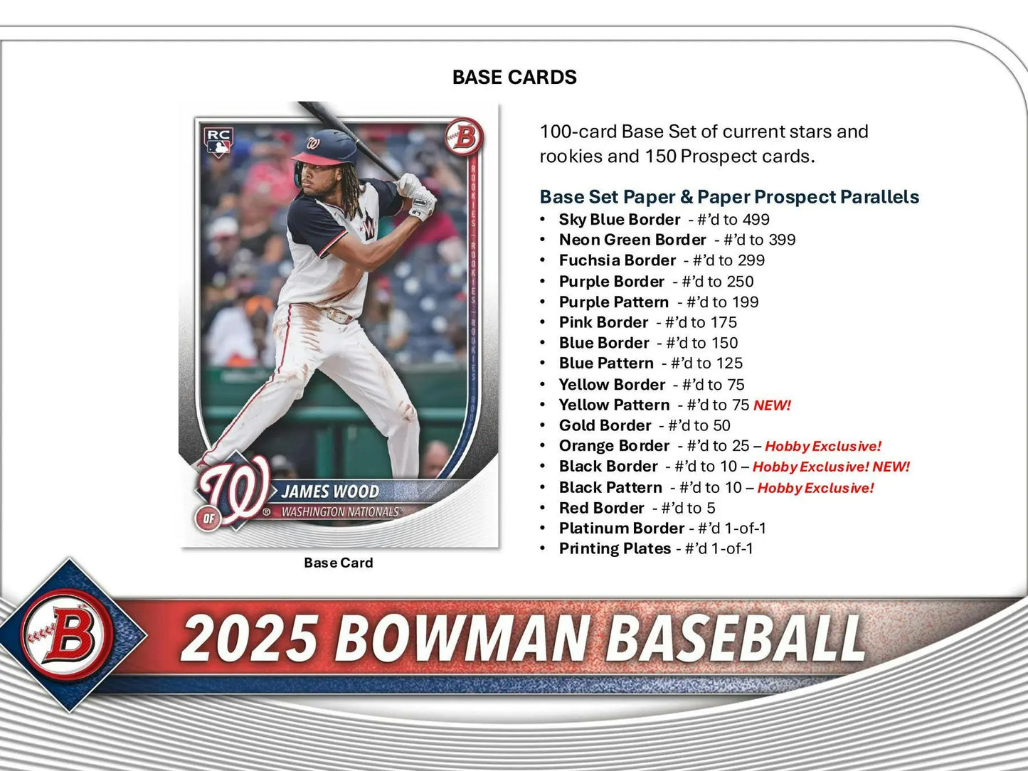 2025 Bowman Baseball Hobby Box with hobby exclusive chrome prospect red refractor card