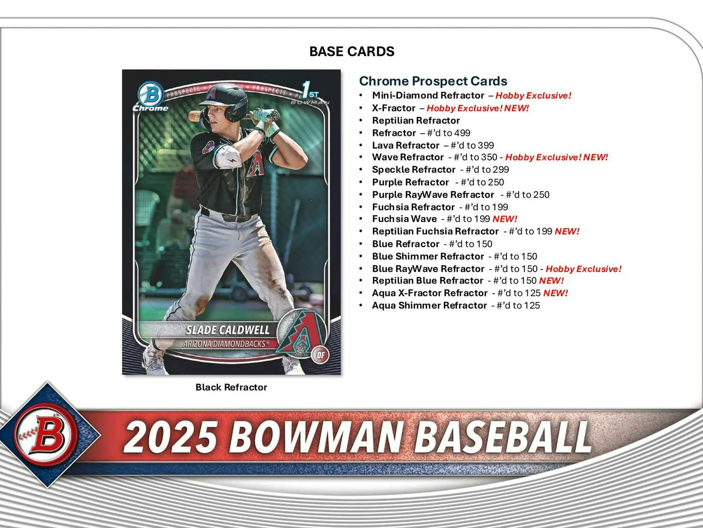 2025 Bowman Baseball hobby exclusive Chrome Prospect Red Refractor card in Hobby Box