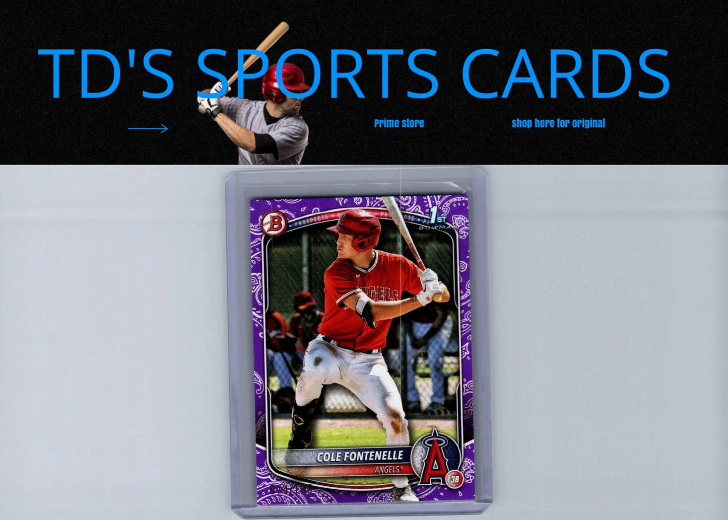 Baseball card of Cole Fontenelle Chrome Prospects Fuchsia Refractor 2025 Bowman