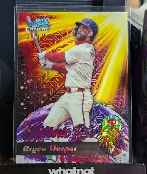 2023 Bowman Chrome Bryce Harper trading card numbered 24/250, collectible baseball card