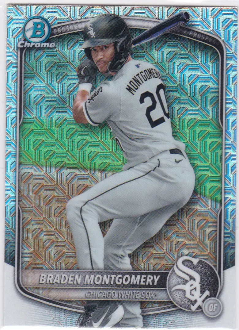 Baseball card 2025 Bowman Chrome Mojo Refractor Braden Montgomery White Sox