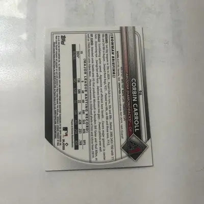 Corbin Carroll baseball card from 2025 Bowman Corbin Carroll Chrome Mega Box Mojo Refractor
