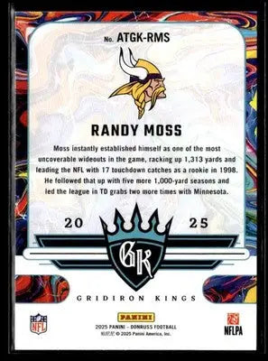 Randy Moss football trading card from 2025 Donruss All-Time Gridiron Kings series